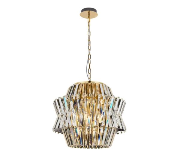 Kristály csillár láncon CROWN 12xE14/40W/230V arany