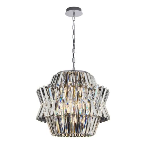 Kristály csillár láncon CROWN 12xE14/40W/230V króm