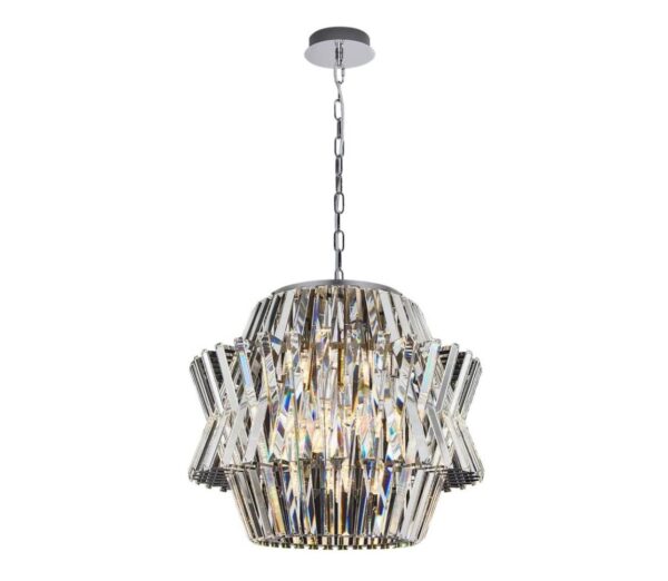 Kristály csillár láncon CROWN 12xE14/40W/230V króm