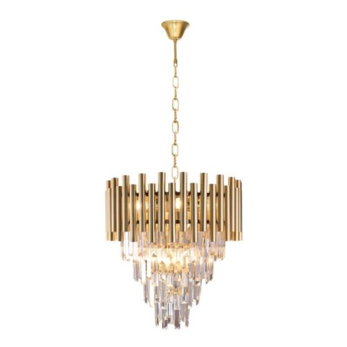 Kristálycsillár láncon MADISON 9xE14/40W/230V arany