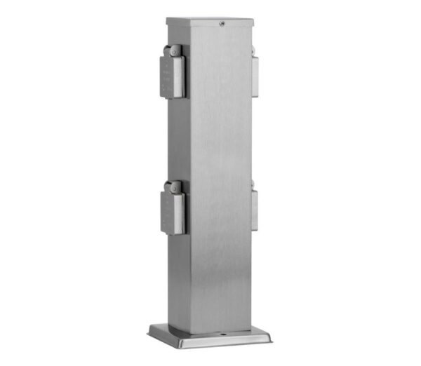 Kültéri csatlakozós oszlop 4Z SCHUKO 230V matt króm IP44
