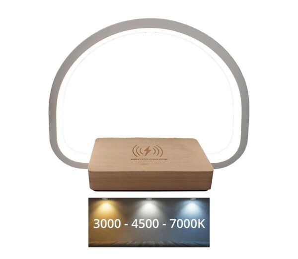 LED Asztali lámpa vezeték nélküli töltéssel LED/10W/5V 3000