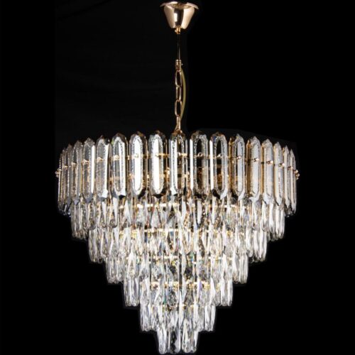 LED Csillár láncon 11xE27/60W/230V + 7xLED/6W átm. 60 cm arany