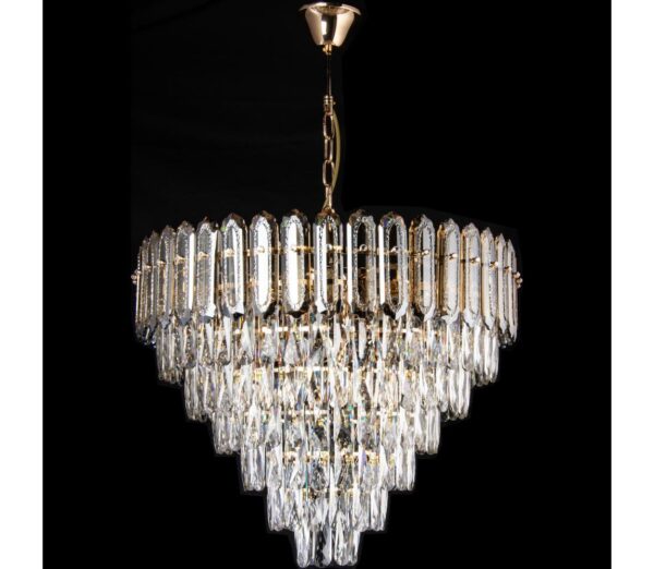 LED Csillár láncon 11xE27/60W/230V + 7xLED/6W átm. 60 cm arany