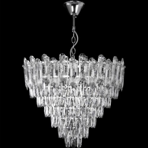 LED Csillár láncon 11xE27/60W/230V + 7xLED/6W átm. 60 cm fényezett króm