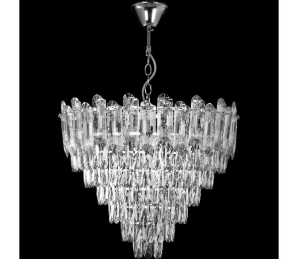 LED Csillár láncon 11xE27/60W/230V + 7xLED/6W átm. 60 cm fényezett króm