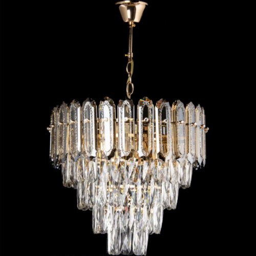 LED Csillár láncon 7xE27/60W/230V + 4xLED/6W átm. 40 cm arany