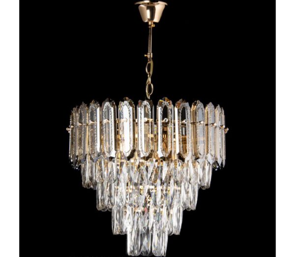 LED Csillár láncon 7xE27/60W/230V + 4xLED/6W átm. 40 cm arany