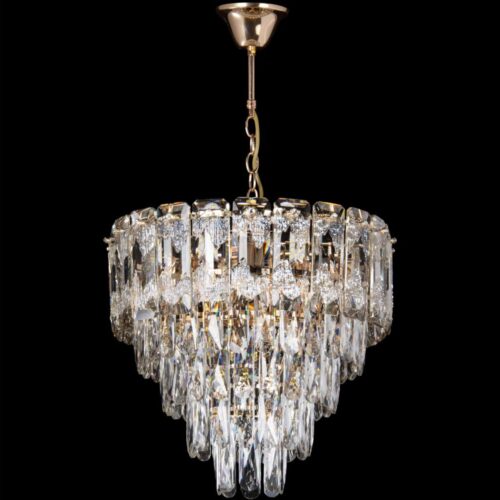 LED Csillár láncon 7xE27/60W/230V + 4xLED/6W átm. 40 cm arany