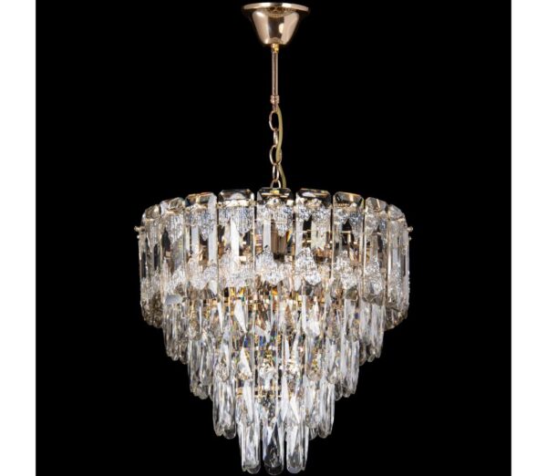 LED Csillár láncon 7xE27/60W/230V + 4xLED/6W átm. 40 cm arany