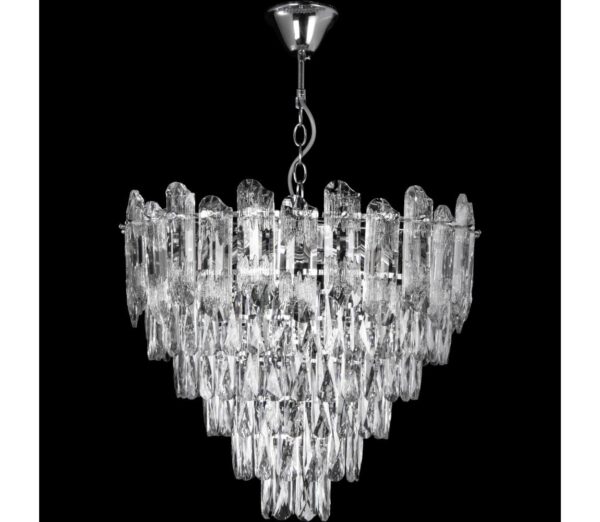 LED Csillár láncon 9xE27/60W/230V + 6xLED/6W átm. 50 cm fényezett króm