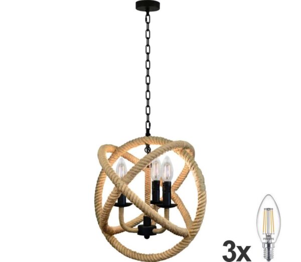 LED Csillár láncon ROPE GLOBO 3xE14/4