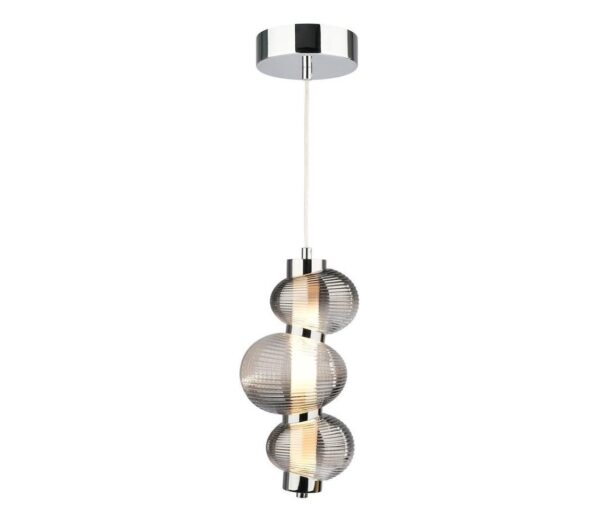 LED Csillár zsinóron BOLLA LED/12W/230V átm. 16 cm füstös