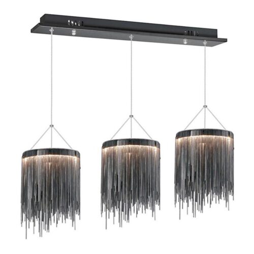 LED Csillár zsinóron CASCATA BLACK 3xLED/54W/230V