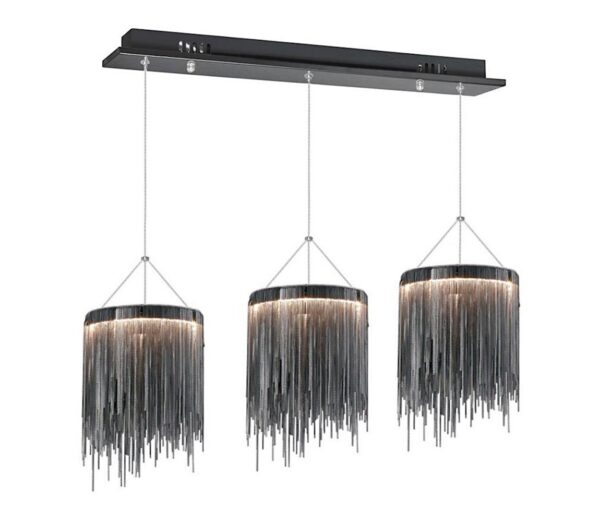 LED Csillár zsinóron CASCATA BLACK 3xLED/54W/230V