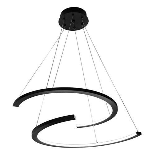 LED Csillár zsinóron DOUBLEMOON LED/30W/230V fekete