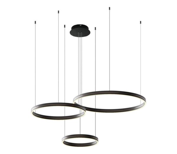 LED Csillár zsinóron GRAVITY LED/108W/230V fekete