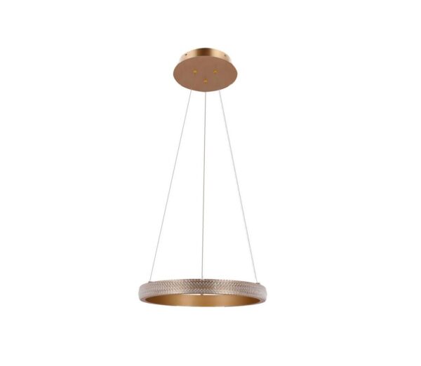 LED Csillár zsinóron HASHIM LED/22W/230V átm. 40 cm réz