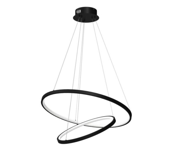LED Csillár zsinóron HOOP LED/51W/230V átm. 60 cm 4000K fekete