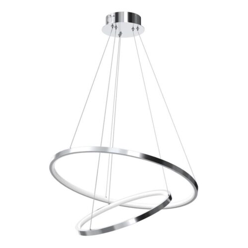 LED Csillár zsinóron HOOP LED/51W/230V átm. 60 cm 4000K fényezett króm