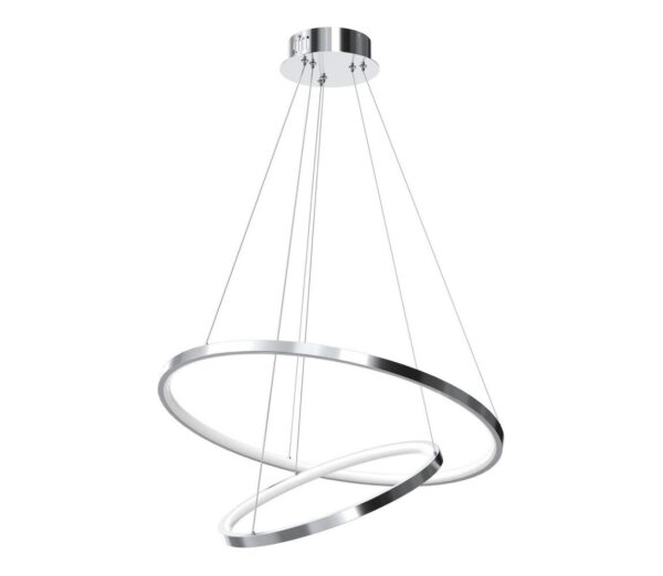 LED Csillár zsinóron HOOP LED/51W/230V átm. 60 cm 4000K fényezett króm