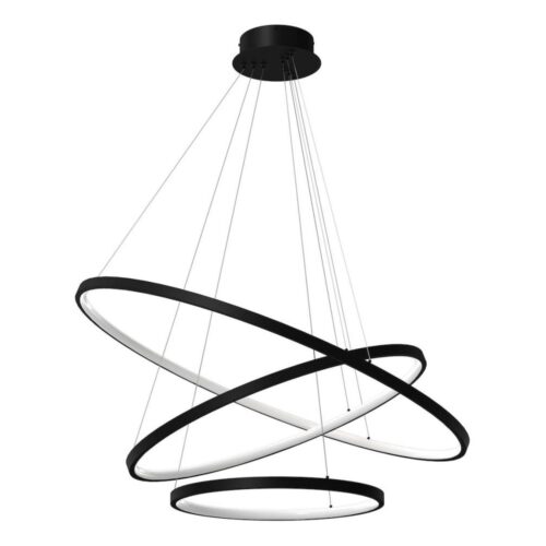LED Csillár zsinóron HOOP LED/93W/230V átm. 60 cm 4000K fekete