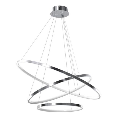 LED Csillár zsinóron HOOP LED/93W/230V átm. 80 cm 4000K fényezett króm