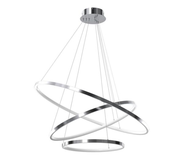 LED Csillár zsinóron HOOP LED/93W/230V átm. 80 cm 4000K fényezett króm
