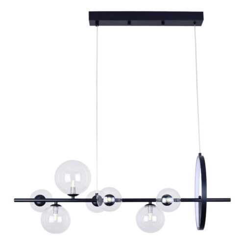 LED Csillár zsinóron HYBRID LED/15W/230V + 7xG9/6W 4000K fekete