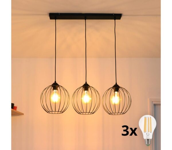 LED Csillár zsinóron MERCURE 3xE27/15W/230V