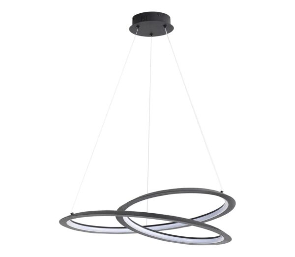 LED Csillár zsinóron TANGO LED/44W/230V 4000K átm. 60 cm fekete