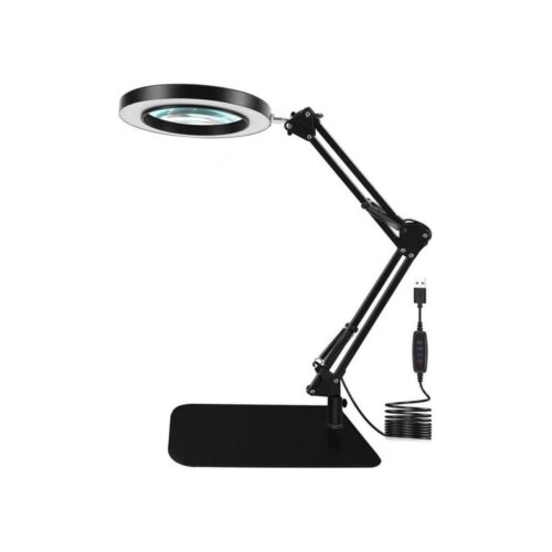 LED Dimmelhető asztali lámpa nagyítóval LED/11W/5V fekete