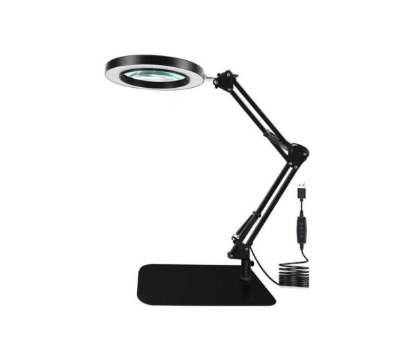 LED Dimmelhető asztali lámpa nagyítóval LED/11W/5V fekete