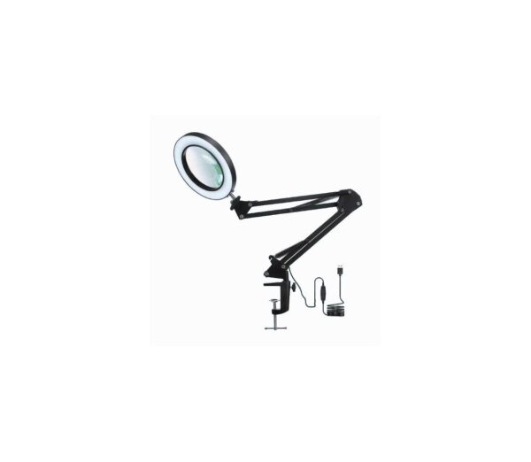 LED Dimmelhető asztali lámpa nagyítóval LED/22W/5V fekete
