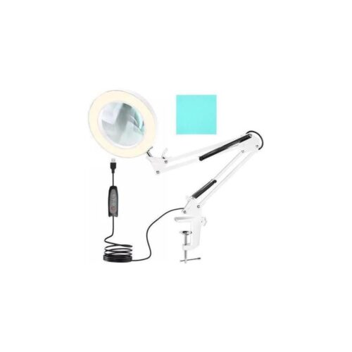 LED Dimmelhető asztali lámpa nagyítóval LED/6W/5V fehér