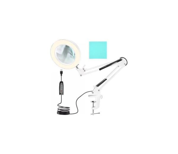 LED Dimmelhető asztali lámpa nagyítóval LED/6W/5V fehér