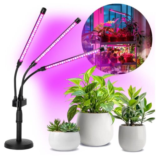 LED Dimmelhető asztali lámpa növények termesztésére VITARO 3xLED/10W/230V fekete