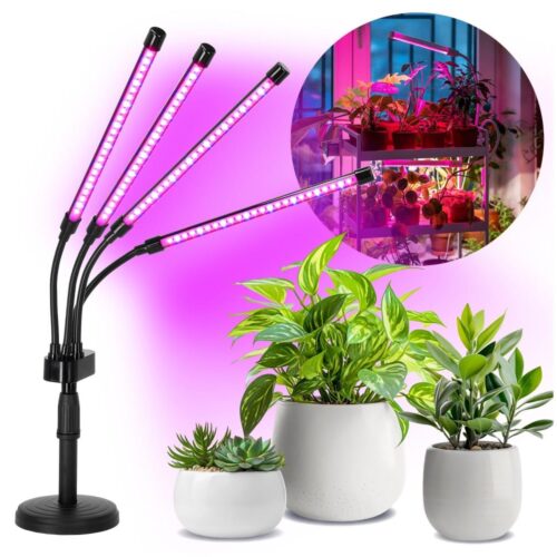 LED Dimmelhető asztali lámpa növények termesztésére VITARO 4xLED/10W/230V fekete