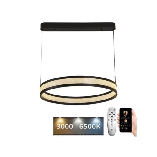 LED dimmelhető csillár zsinóron LED/45W/230V fekete + távirányítás