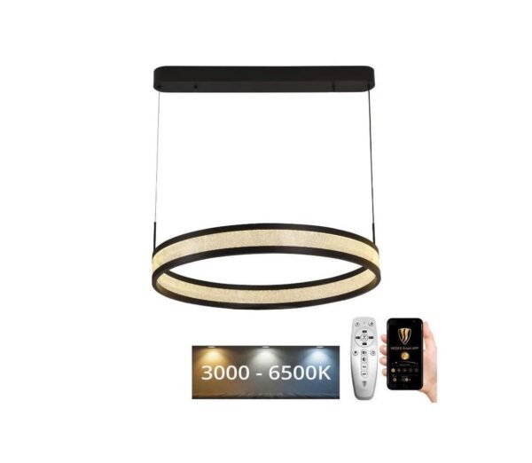 LED dimmelhető csillár zsinóron LED/45W/230V fekete + távirányítás