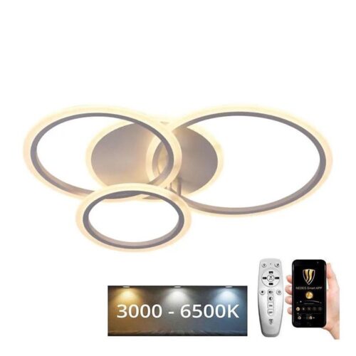 LED Dimmelhető felületre szerelhető csillár LED/40W/230V fehér + távirányítás