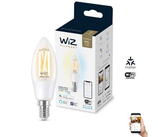 WiZ LED Dimmelhető izzó C35 E14/4