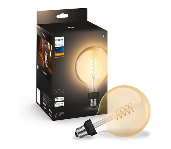 Philips LED Dimmelhető izzó Philips Hue WHITE FILAMENT G125 E27/7W/230V 2100K