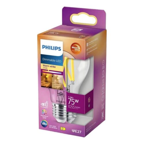 Philips LED Dimmelhető izzó Philips Warm Glow A60 E27/7