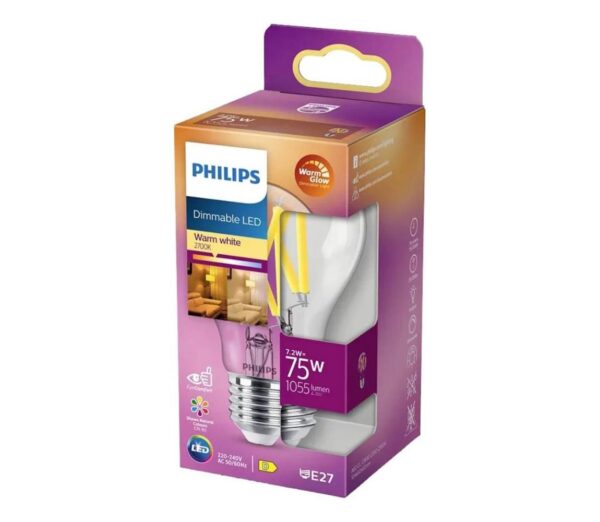 Philips LED Dimmelhető izzó Philips Warm Glow A60 E27/7