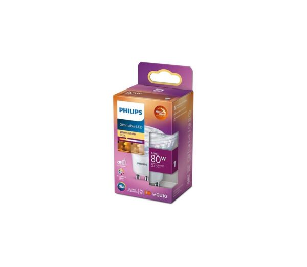 Philips LED Dimmelhető izzó Philips Warm Glow GU10/6
