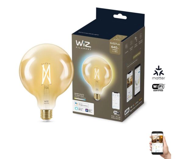 WiZ LED Dimmelhető izzó VINTAGE G125 E27/6