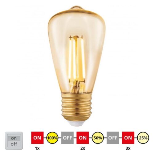 Eglo LED Dimmelhető izzó VINTAGE ST48 E27/3W/230V 2200K