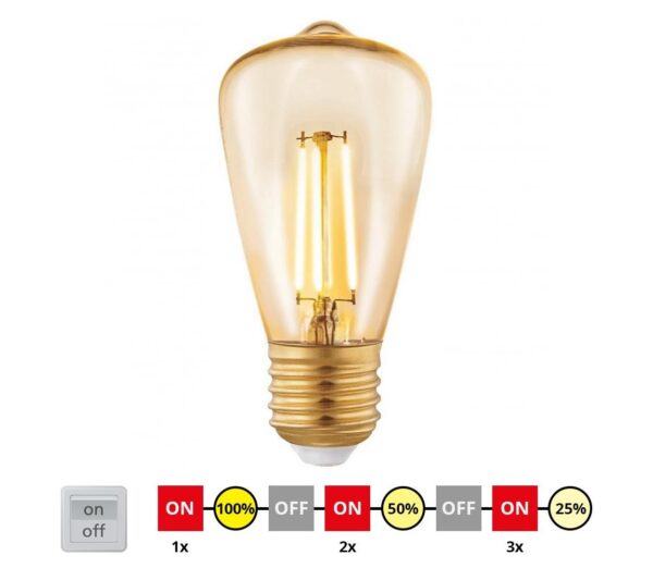 Eglo LED Dimmelhető izzó VINTAGE ST48 E27/3W/230V 2200K