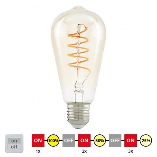 Eglo LED Dimmelhető izzó VINTAGE ST64 E27/4W/230V 2200K